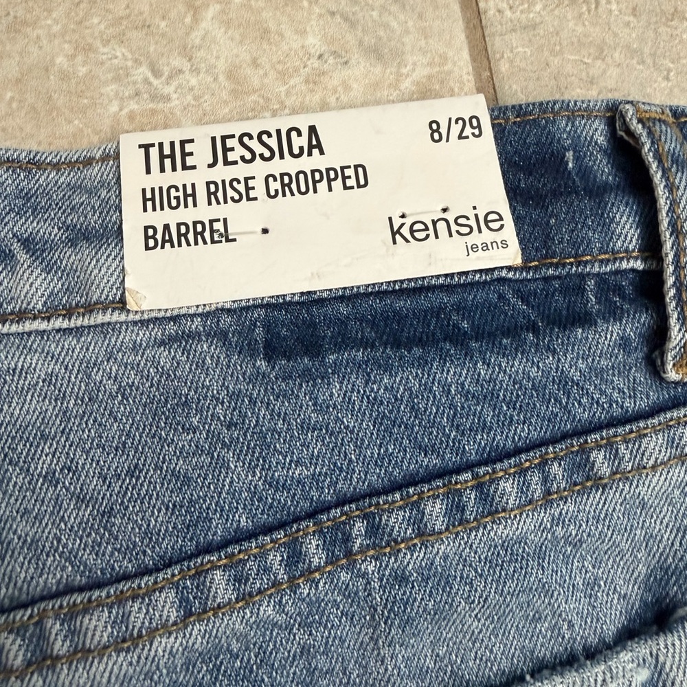 Kensie High Rise Cropped Barrel Jeans Size 8 - Picture 4 of 6